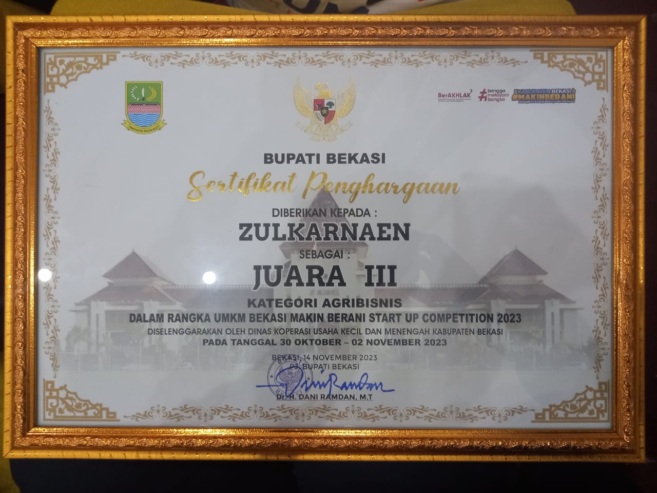 Sertifikat Penghargaan